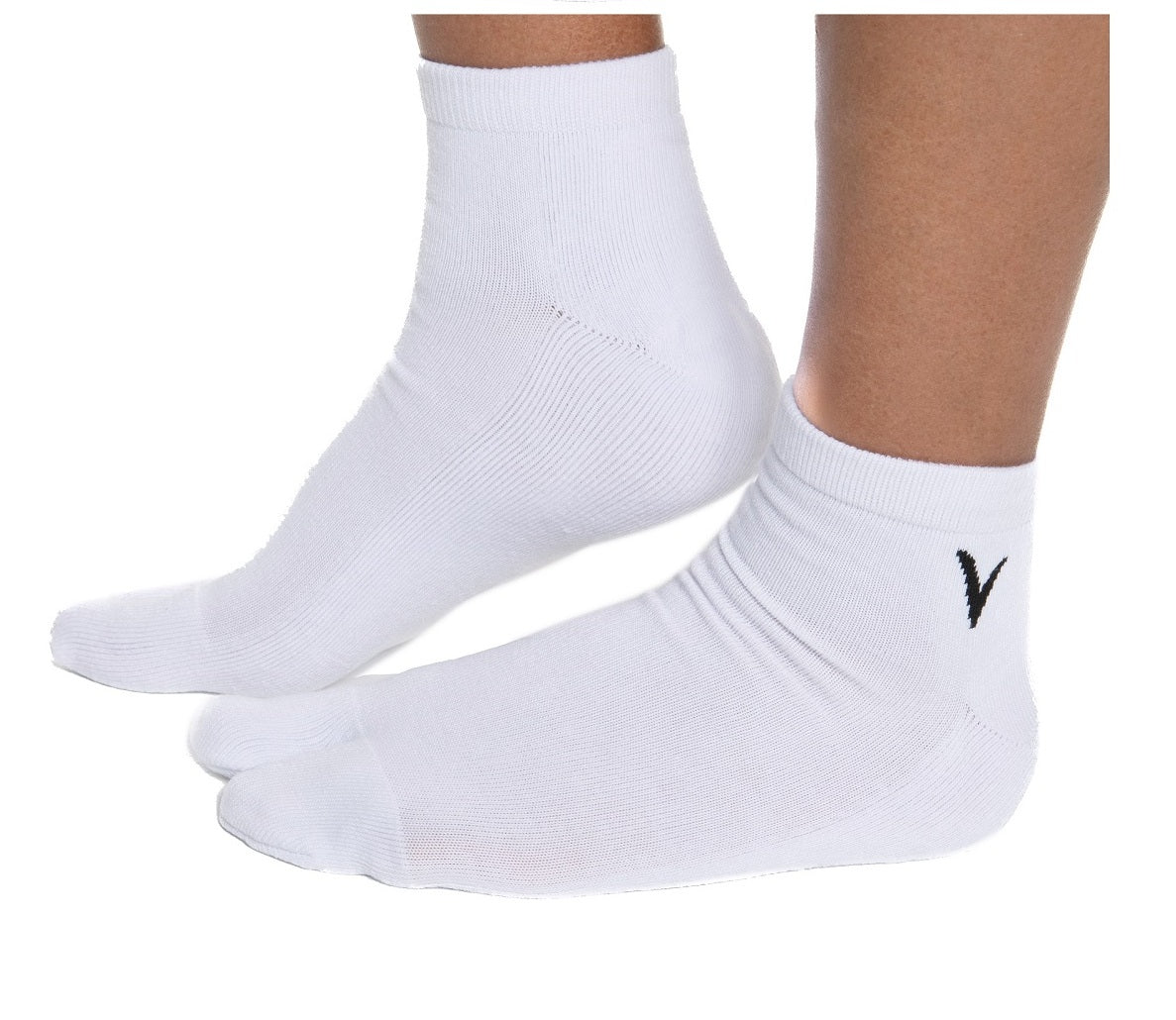 White V-Toe athletic split-toe tabi ankle socks
