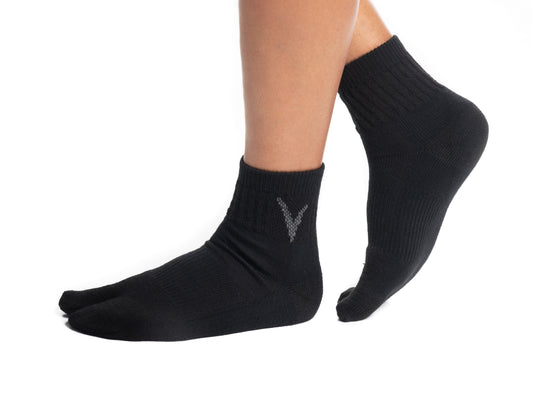 Black V-Toe wool-blend split-toe tabi crew socks