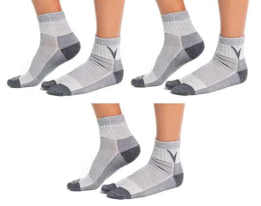 Three pairs of light grey V-Toe wool split-toe tabi socks