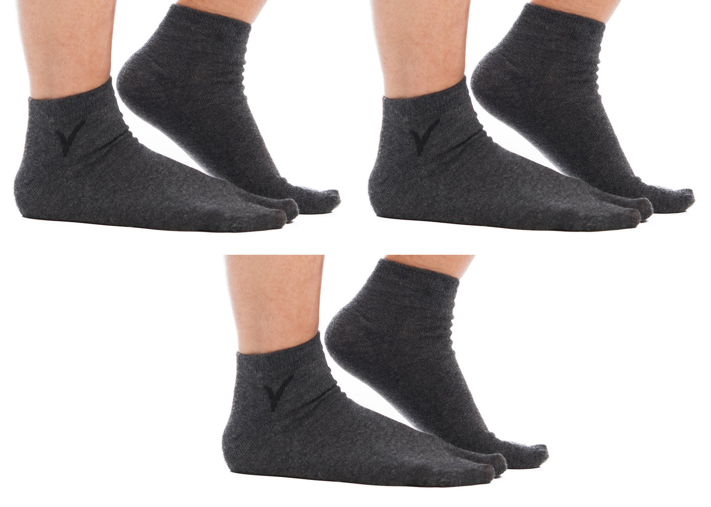 V-Toe Casual Ankle Split Toe Flip-Flop Tabi Socks - 3 Pairs