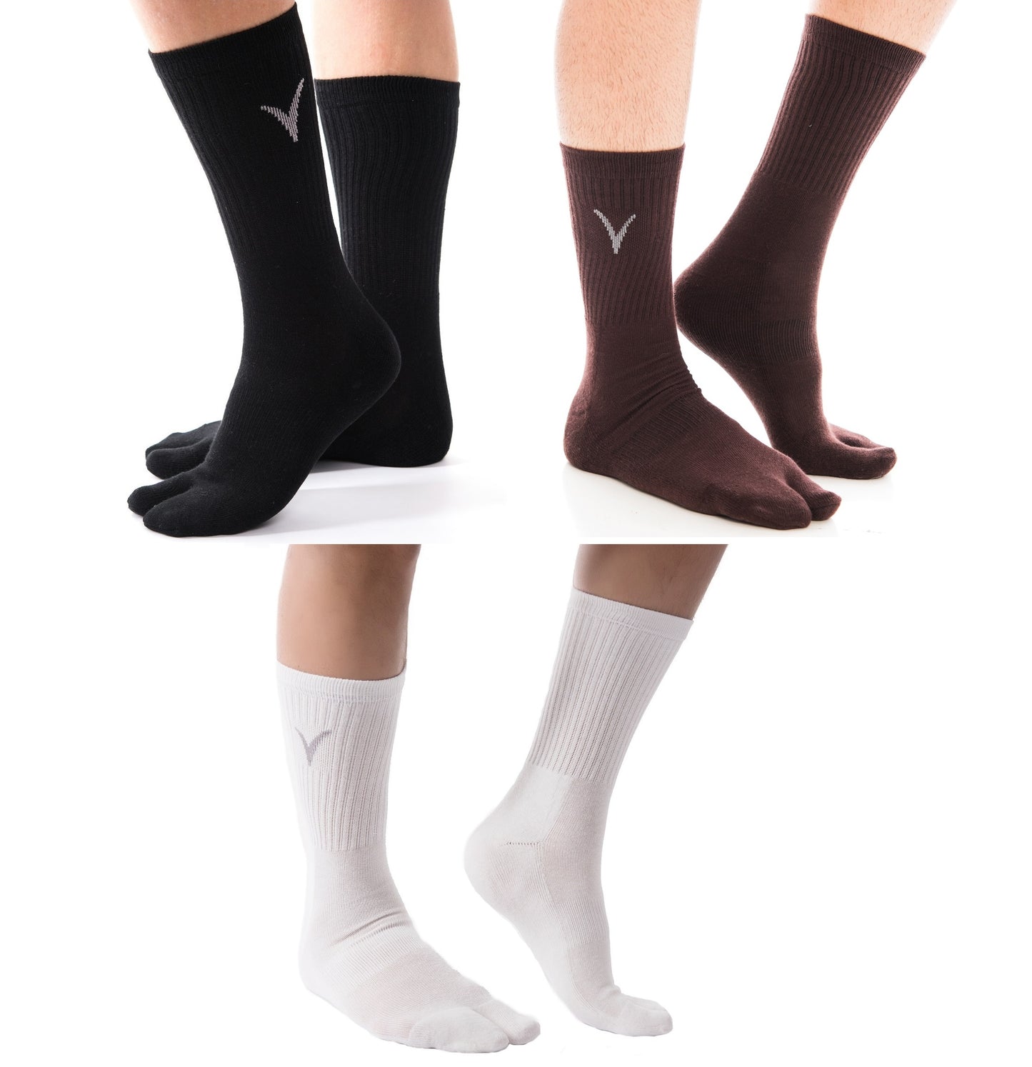V-TOE Split-Toe Tabi Crew Athletic Or Casual Socks