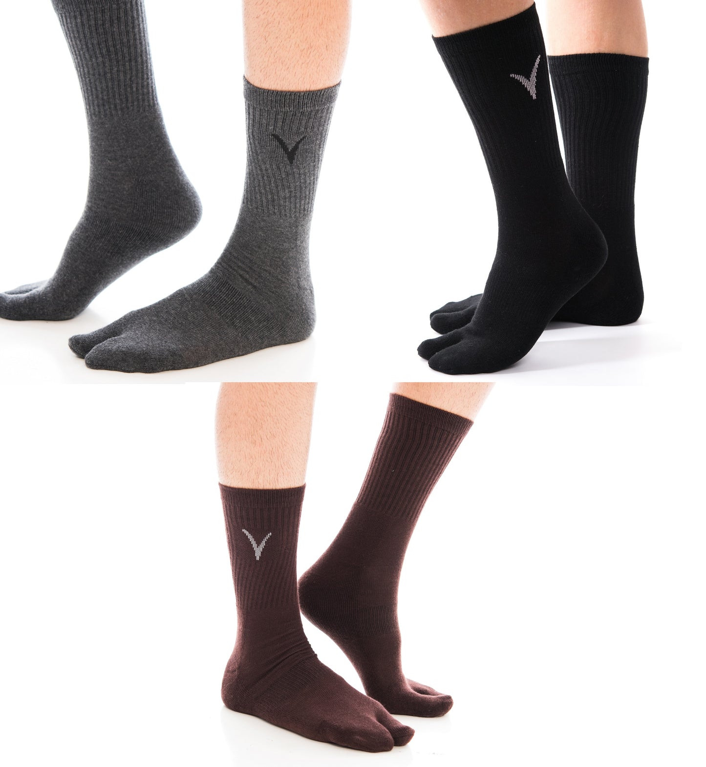 V-TOE Split-Toe Tabi Crew Athletic Or Casual Socks