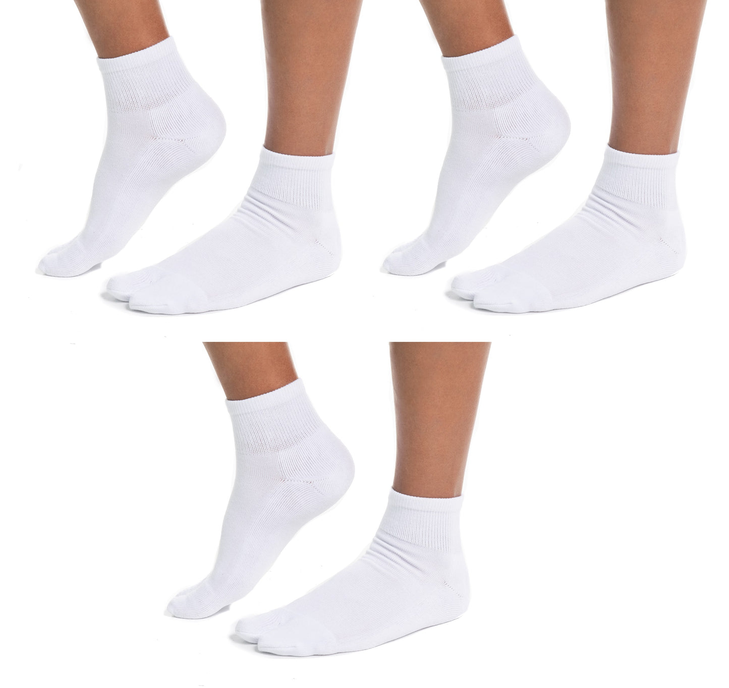 White V-Toe split-toe tabi mini-crew socks