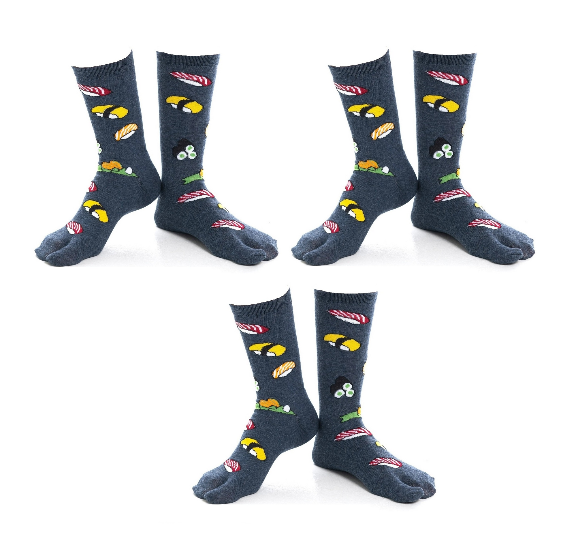 Sushi-print V-Toe split-toe tabi crew socks
