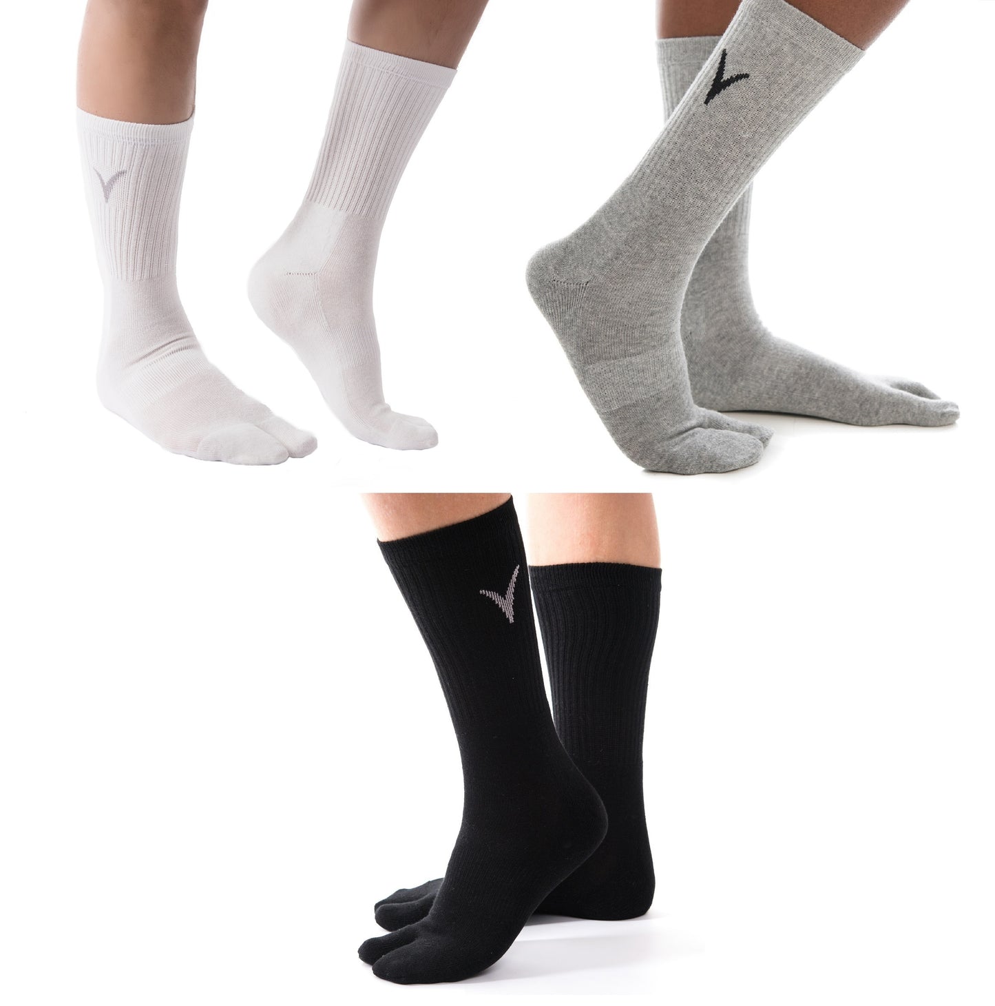 V-TOE Split-Toe Tabi Crew Athletic Or Casual Socks