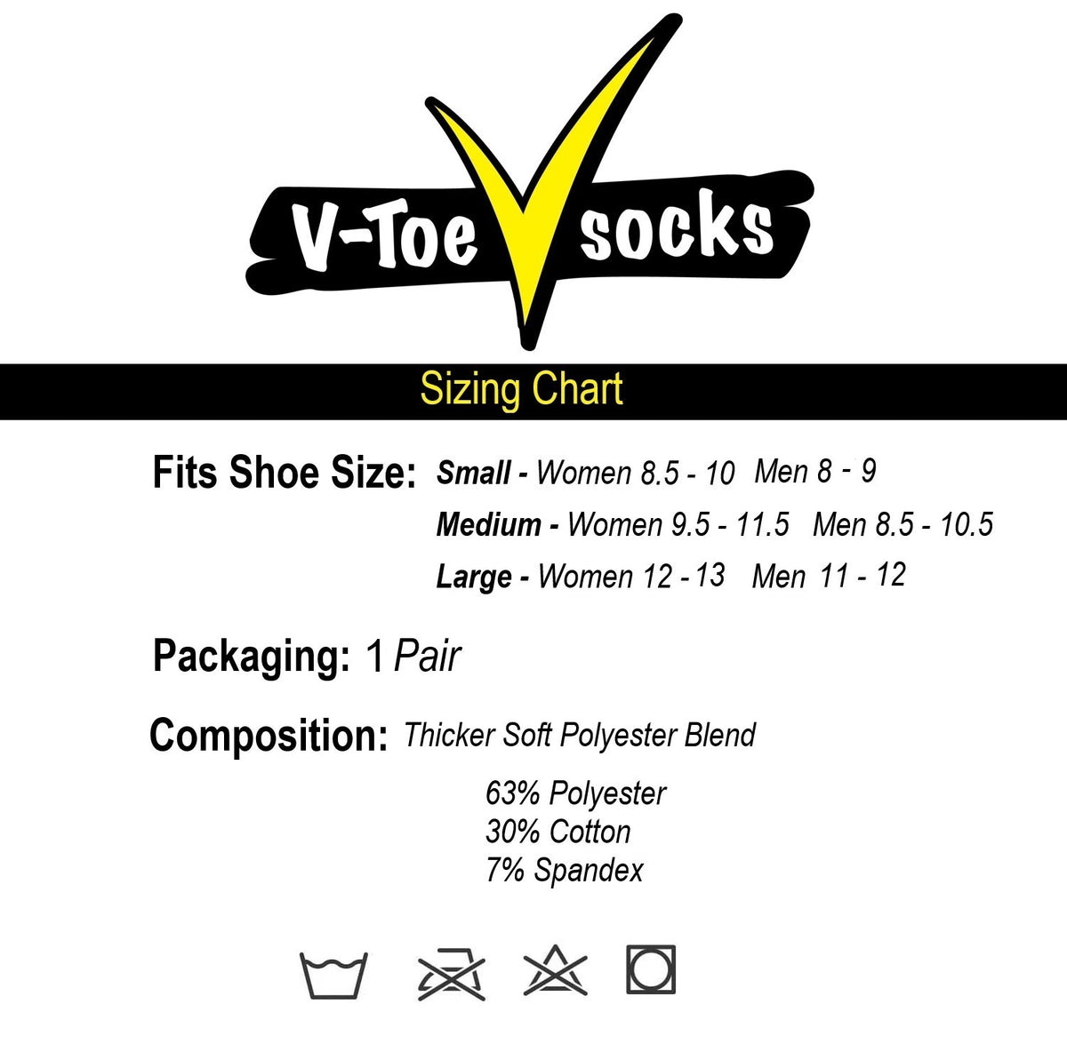 V-Toe athletic split-toe tabi sock size chart