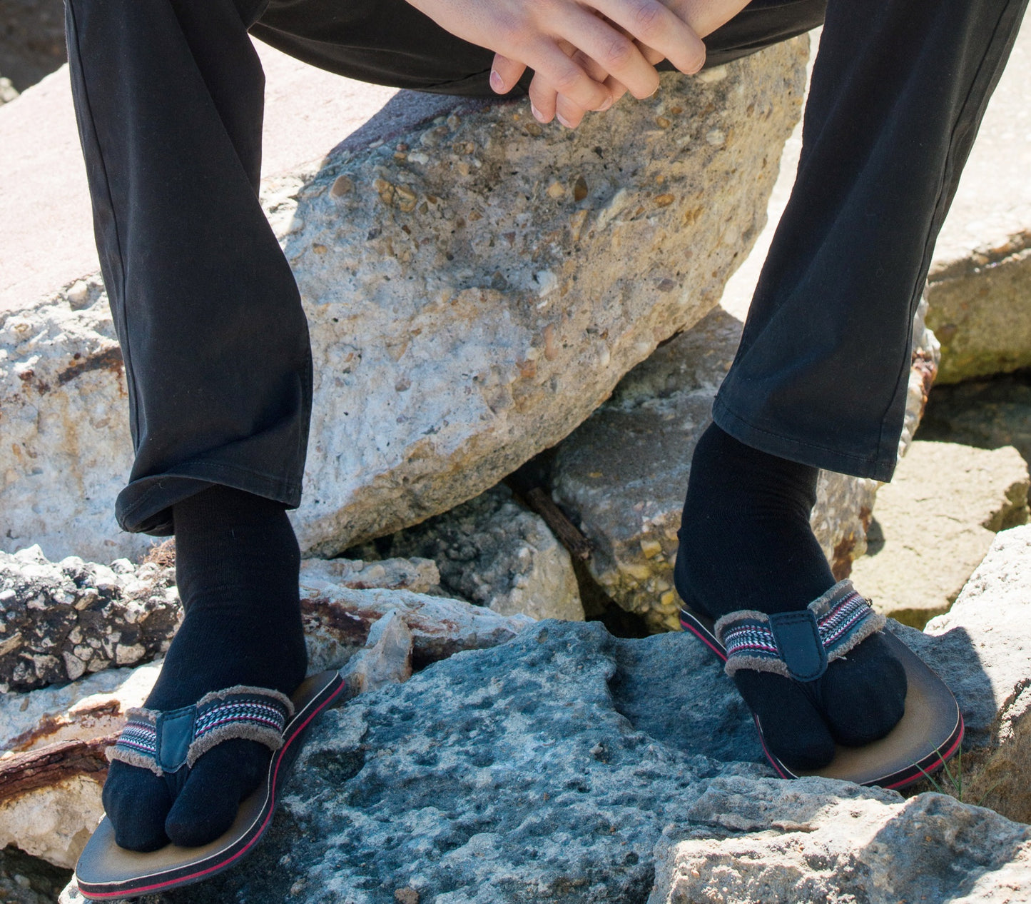 3 Pairs - Split-Toe Tabi Socks Black, White, and Khaki Options Solid Casual Crew